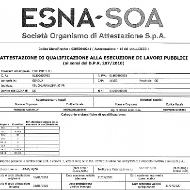 EdilDue S.r.l. Attestazione SOA